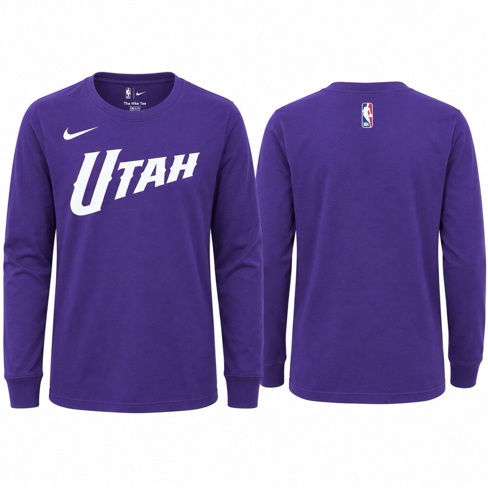 Nike Utah Jazz Youth XL 18/20 Purple Long Sleeve T-Shirt NBA 9Z2B7NBEE-JAZ NEW